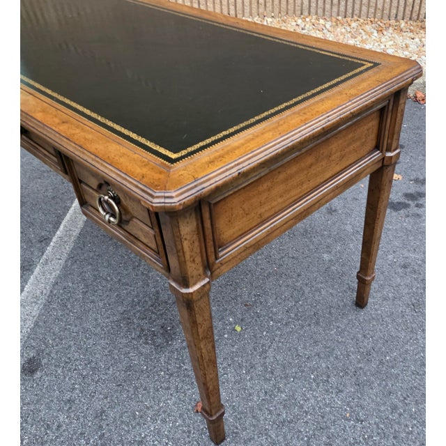 Vintage Hollywood Regency Sligh Lowry Leather Top Writing Desk For Sale - Image 11 of 15