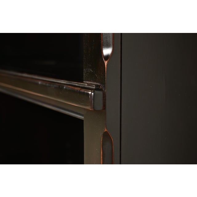 Wood Ethan Allen Arts & Crafts Shaker Dark Cherry Wood Tall Bookcase For Sale - Image 7 of 13