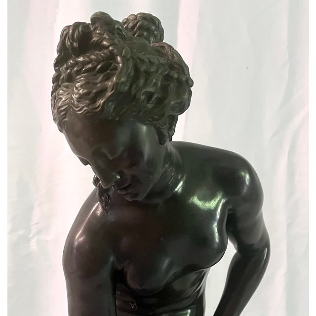 Metal 19th Century French Bronze Figure "Venus Emerging From the Bath" After Allegrain - 33" Tall For Sale - Image 7 of 18