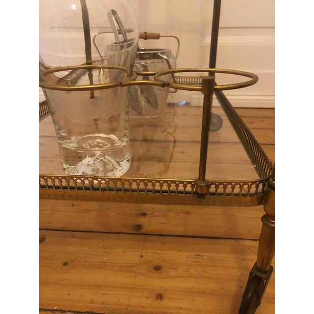 Neoclassical Tea Trolley in Brass with Angel Figurines, 1950s For Sale - Image 12 of 15