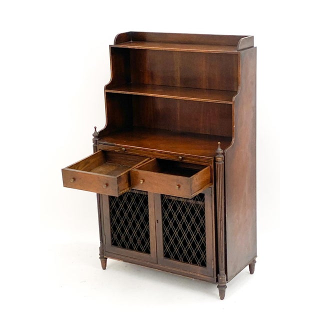 Antique English Mahogany Server Chiffonier Display Cabinet For Sale - Image 4 of 13