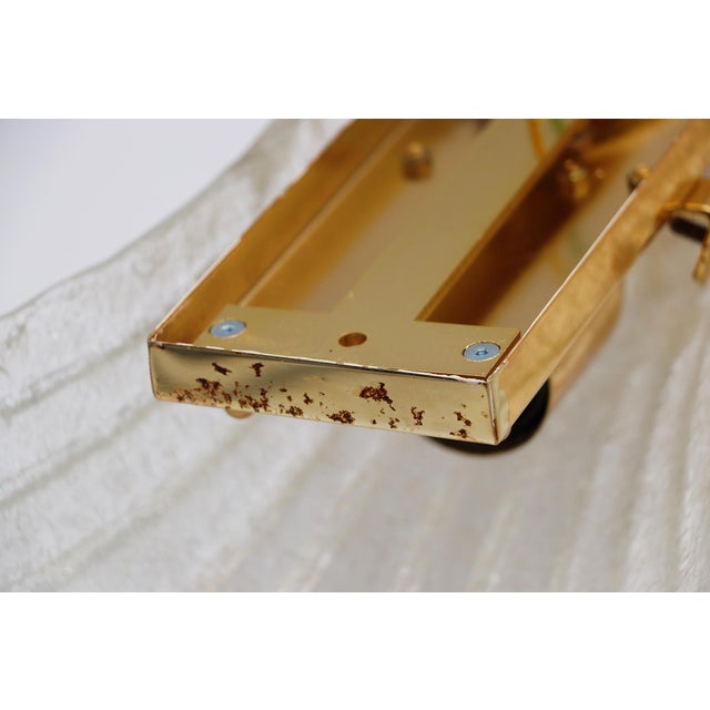 Set of Three Vintage Murano Glass and Brass Wall Sconce, 1970 For Sale - Image 15 of 17