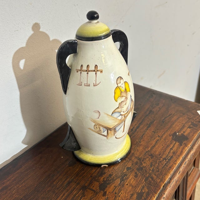 Antique ceramics from the Futurist movement with a “ceramist” by Albissola artist Ivos Pacetti, circa 1930. H 24 cm W 15...