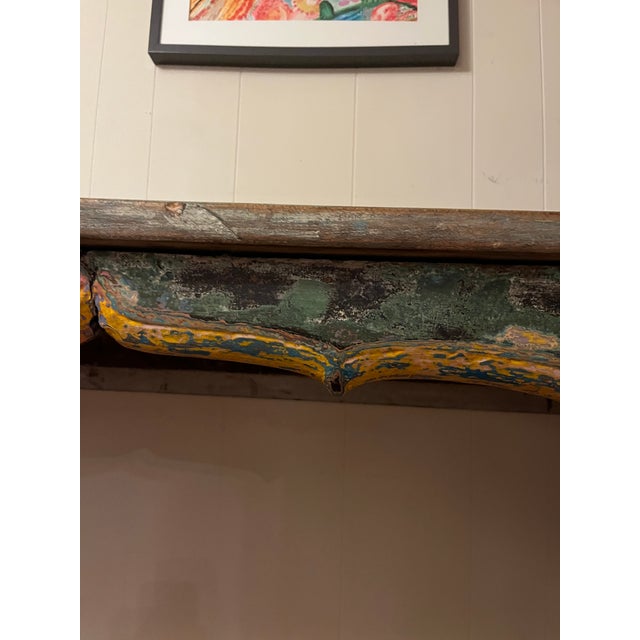 1950s Colorful Vintage Indian Large Entry Table For Sale - Image 4 of 13