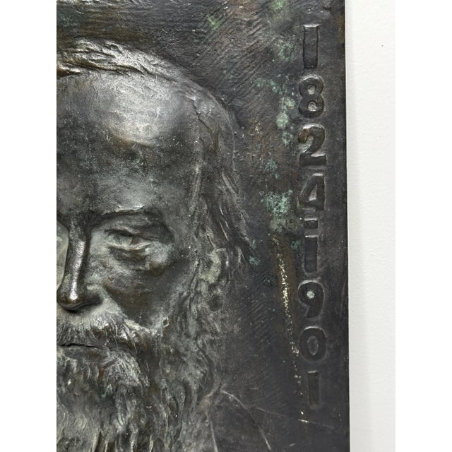 Victorian Early 1900s British Bronze Portrait Wall Relief of James Gordon, Attributed to Alice Gates For Sale - Image 3 of 10