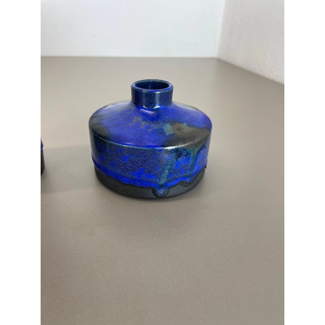 Blue Ceramic Studio Vase from Gerhard Liebenthron, Germany, 1970s, Set of 2 For Sale - Image 9 of 18