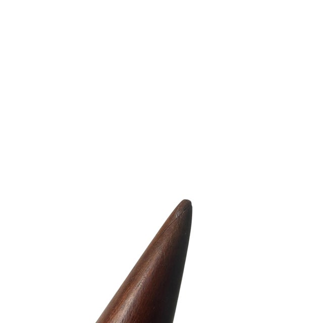 Wood Makonde Carved Hardwood Elder Figure Tanzania Mozambique Conical Hat African Art For Sale - Image 7 of 7