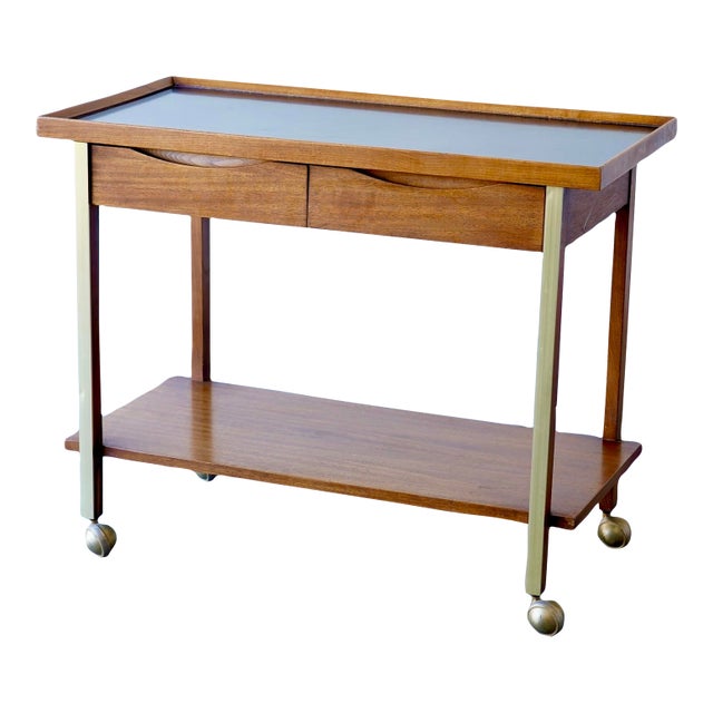 1950s American of Martinsville Mid-Century Modern Bar Cart or Serving Cart For Sale