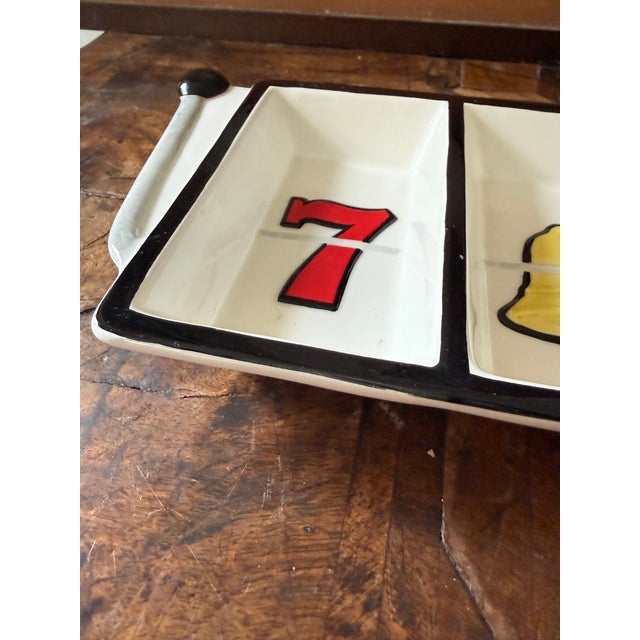 Fitz and Floyd Game Night Divided Appetizer Dish Casino Slot Machine Serving Tray For Sale In Chicago - Image 6 of 7