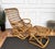 Wood Set of Italian Bohemian French Bamboo Rattan Riviera Lounge Chair & Ottoman by Tito Agnoli, 1960s For Sale - Image 7 of 9