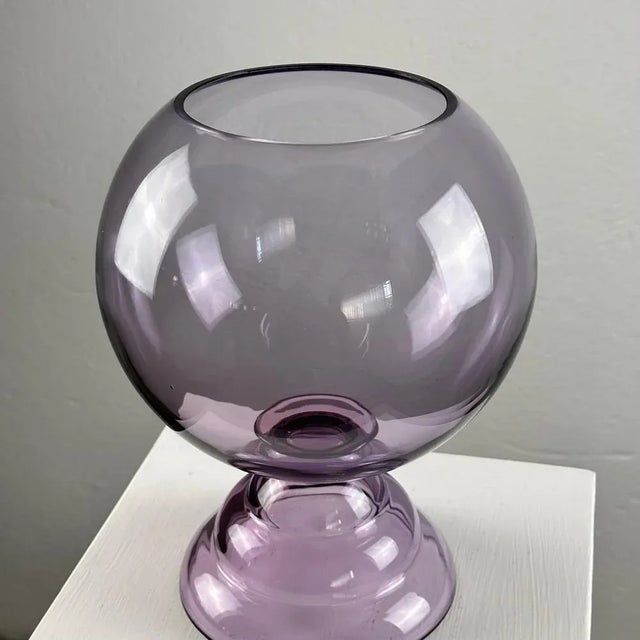 Vintage Glass Ball Vase attributed to Daum Nancy, 1970s For Sale - Image 4 of 10