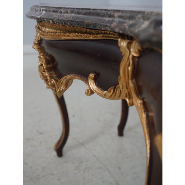 Pietra Dura Marble Top French Louis XV Console Table For Sale - Image 9 of 18