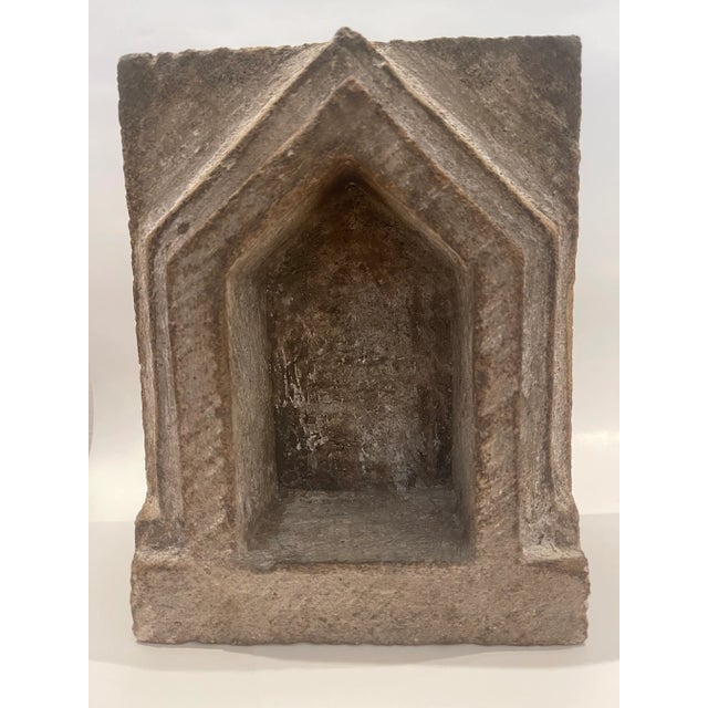 Old Hand Carved Cantera Stone Church Niche, Used for Religious Figures and/or Candles Nice aged patina