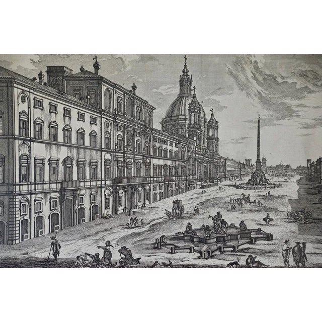 Figurative 18th Century Etching of the Ancient Piazza Navona in Rome by Barbault, 1762 For Sale - Image 3 of 7