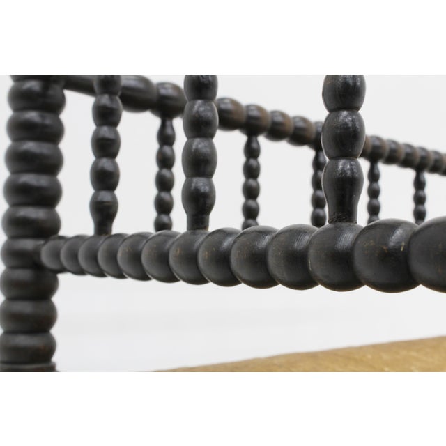 Vintage Bobbin Bench with Rush Seat, 1920s For Sale - Image 4 of 8