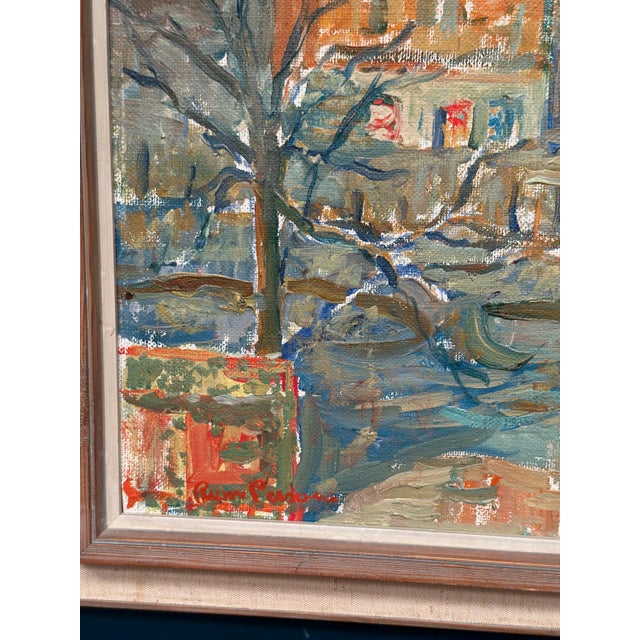 Rune Person, City Scene, 1950s, Oil Painting on Canvas, Framed For Sale - Image 5 of 18