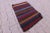 Tribal Black Striped Hand Knotted Kilim Rug Size: 2.2 x 2.9 ft ( 68 x 88 cm) 26 x 34 inches Color: Organic Natural Dye (...