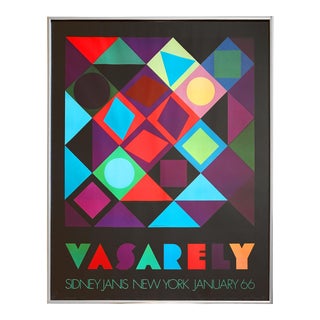 1960s Sidney Janis for Victor Vasarely Exhibition Poster, Framed For Sale