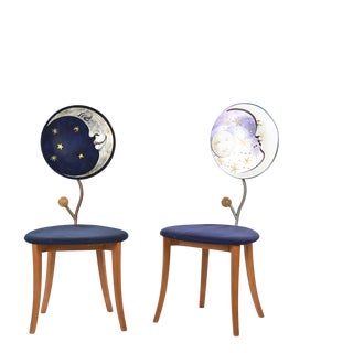 Beech and Metal Luna E Sole Chairs from Carlo Berruti, 1990s, Set of 2 For Sale