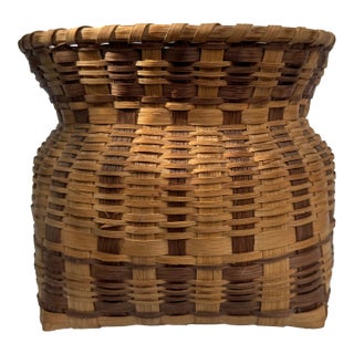 1980s Agnes Welch Woven Cherokee Basket - Signed and Dated For Sale