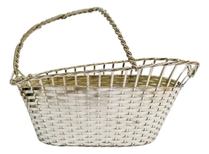 1960 French Woven Silverplate Wine Basket