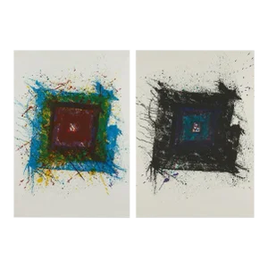 “Paradise of Ash” Sam Francis (American 1923-1994) Framed Diptych