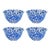 Crow Canyon Home Splatterware, 14 oz. Small Footed Bowls in Blue & White - Set of 4 For Sale