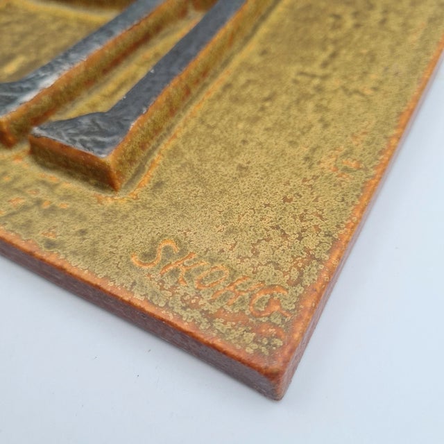 Brutalist Ceramic Wall Relief by Börje Skohg for Gustavsberg, Sweden, 1960s For Sale - Image 3 of 9