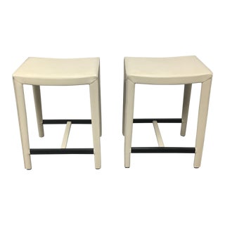 Design Within Reach White Bar Stools - A Pair For Sale