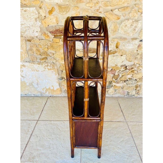 Vintage Bamboo and Rattan 2-Tier Shelf with Storage, 1960s For Sale - Image 18 of 18