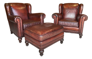 Wesley Hall Chairs with Ottoman, Set of 3