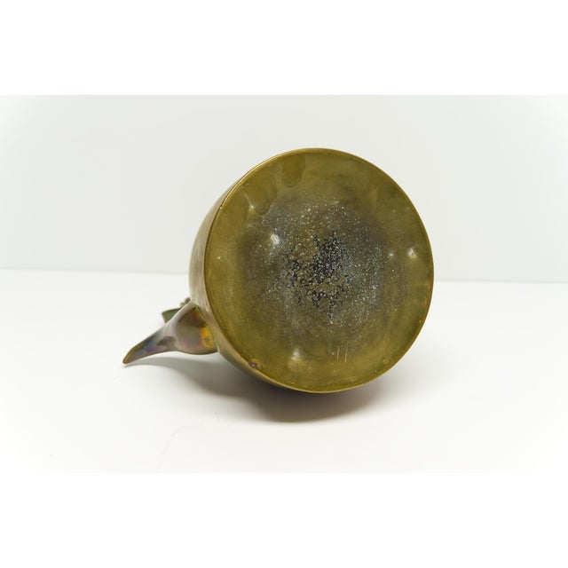 Victorian Early 20th Century Late Victorian Brass Tea Kettle With Wood Handle For Sale - Image 3 of 5