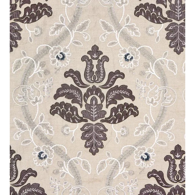 Traditional The House of Scalamandré Isabella Embroidery Fabric, Graphite For Sale - Image 3 of 3