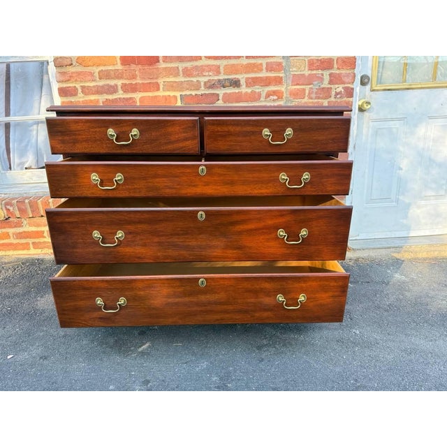 Late 20th Century Henkel Harris George III Mahogany Chest of Drawers For Sale - Image 17 of 17