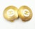 Chanel 1990s Chanel Vintage Gold Plated CC White Disc Clip on Earrings, A Pair For Sale - Image 4 of 5