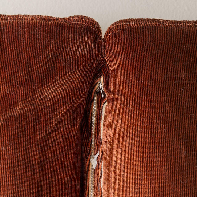 Italian Rust Corduroy Sling Lounge Chair, 1970s - 2 Available For Sale - Image 11 of 11