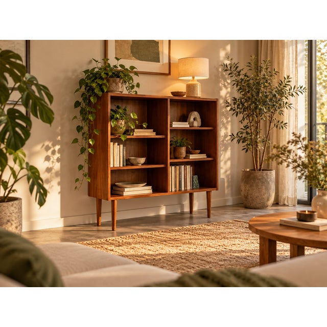 Vintage Danish Teak Bookcase Cabinet, 1960s For Sale - Image 6 of 7