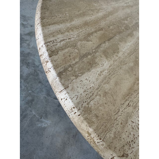 Beige 1962 Mid-Century Eero Saarinen for Knoll Tulip Coffee Table With Travertine Marble Top For Sale - Image 8 of 12