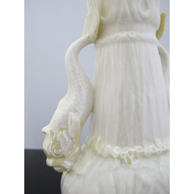 Belleek Double Dolphin Handle Luster Spill Vase 1965-1980 Green 6th Mark For Sale In Portland, OR - Image 6 of 11