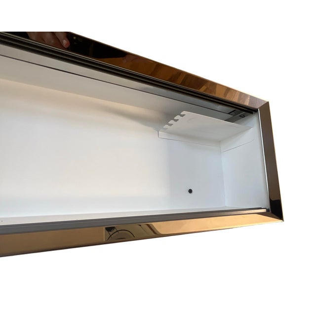 Metal Vintage Large Mid Century Modern 1950s Metal Medicine Cabinet Bathroom Vanity Restored For Sale - Image 7 of 7
