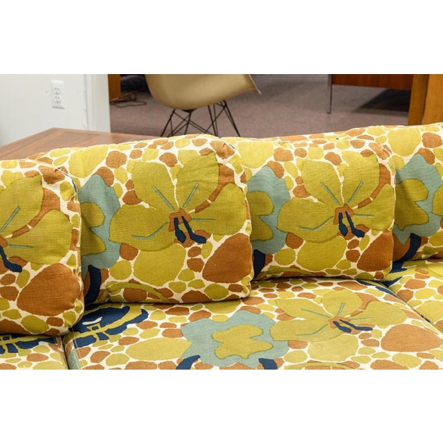 1970s Sherrill Furniture Co Milo Baughman Style Colorful 3 Piece Sofa