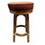 1950s Restored Rattan Double Stand Arched Leg Barstool With Red Seat- Set of 6 For Sale - Image 4 of 6