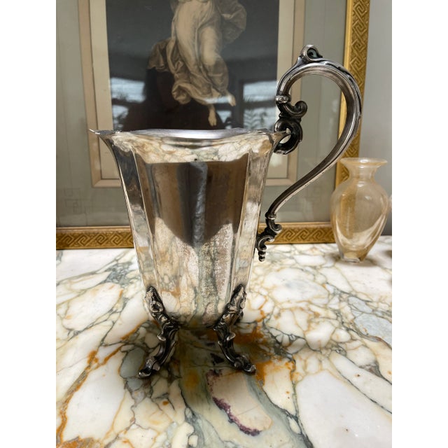 19th Century Silver Plated Brass Vase Pitcher For Sale - Image 10 of 10