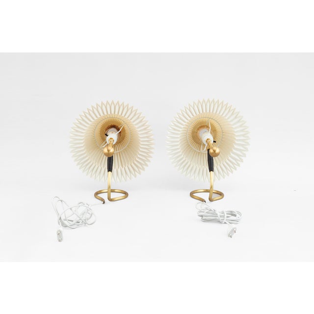 Vintage Model 306 Table Lamps in Brass and Paper by Kaare Klint for Le Klint, Denmark, 1950, Set of 2 For Sale - Image 6 of 6