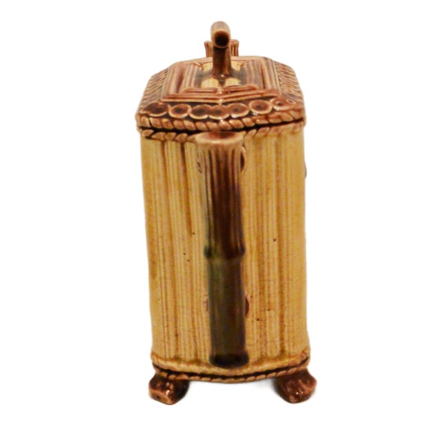 Victorian Majolica Faux Bamboo Teapot With Relief Songbird Motif, Circa 1890 For Sale In Jacksonville, FL - Image 6 of 9