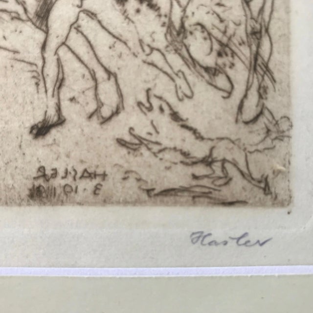 Vintage Neoclassical Etching of an Embrace by Hassler For Sale In New York - Image 6 of 8