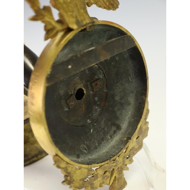 Brown French Empire Ormolu and Bronze Three-Light Wall Sconce with Caduceus Arm, 1880 For Sale - Image 8 of 16