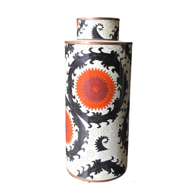Fabienne Jouvin Paris Ouzbek Cloisonné Tea Canister - Copper/Enamel (Ouzbek design). This listing is for one large...