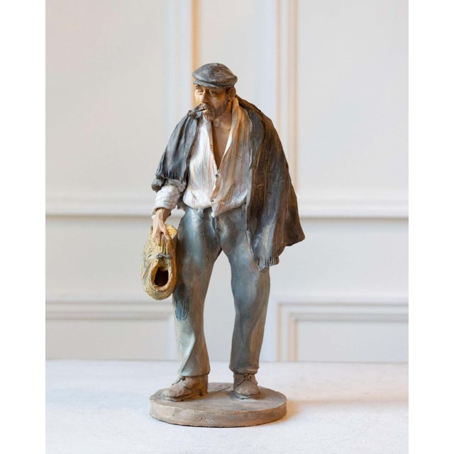 A remarkable polychrome terracotta sculpture from the famed Caltagirone kilns, created by master figurative artist Gaetano...