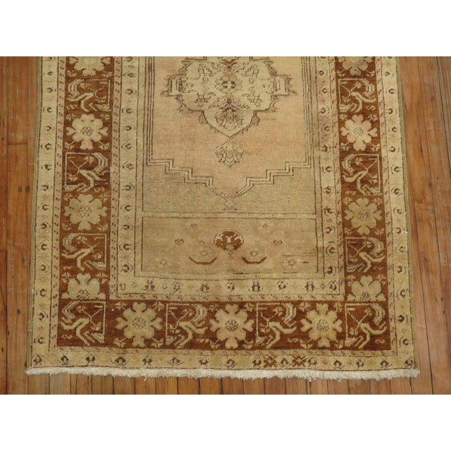 Soft Pinky salmon color Turkish Oushak rug, circa 1940.